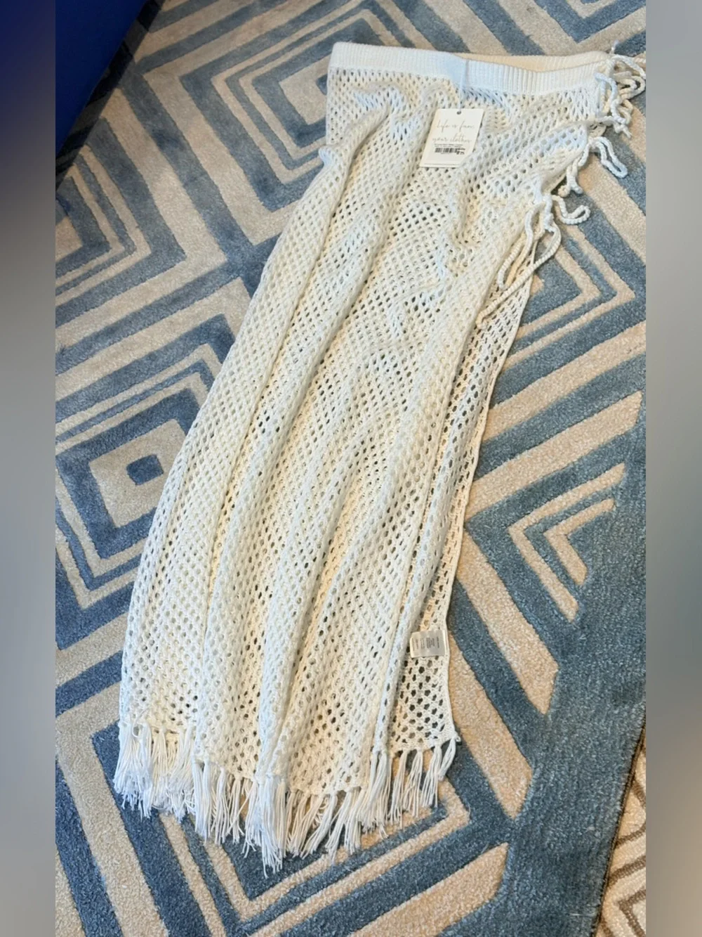 Show Me Your Mumu St Lucia White Crochet Tie Skirt Beach Cover Up NWT